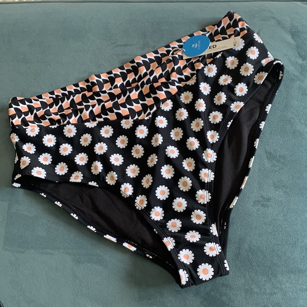 Cupshe Daisy Print High Waist Bikini Bottom